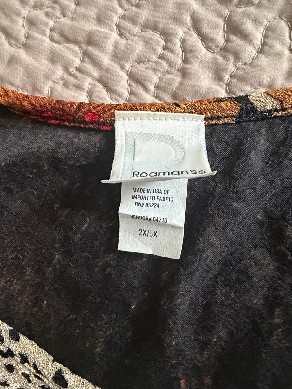 Roaman's Beige Tunic with Brown Floral & Animal Print - Picture 6 of 6